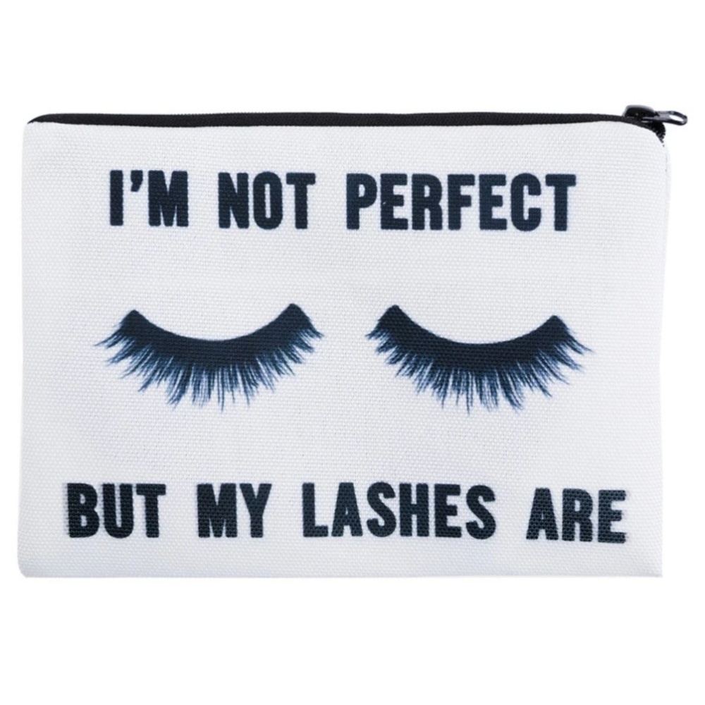 Lash Black White Makeup Bag